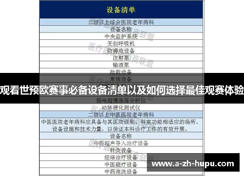 观看世预欧赛事必备设备清单以及如何选择最佳观赛体验